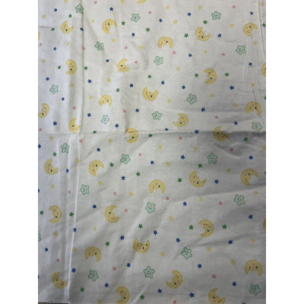 Vintage Circo Baby Receiving Blanket Moon Stars Faces Flannel 38"x33" Cotton USA - Picture 7 of 9